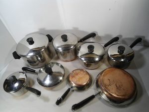 Revere Ware Copper Bottom Pots and Pans