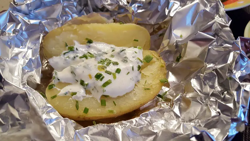 Cooking Potato in Aluminum Foil