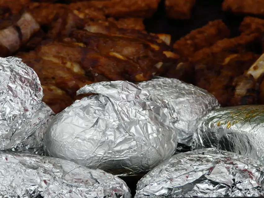 Food Wrapped in Tin Foil