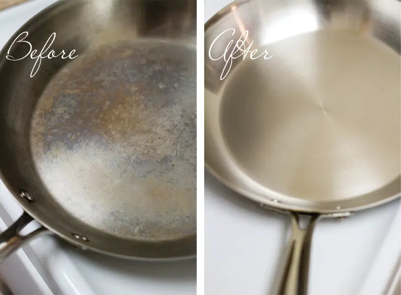 Rusted Stainless Steel Pan Before and After